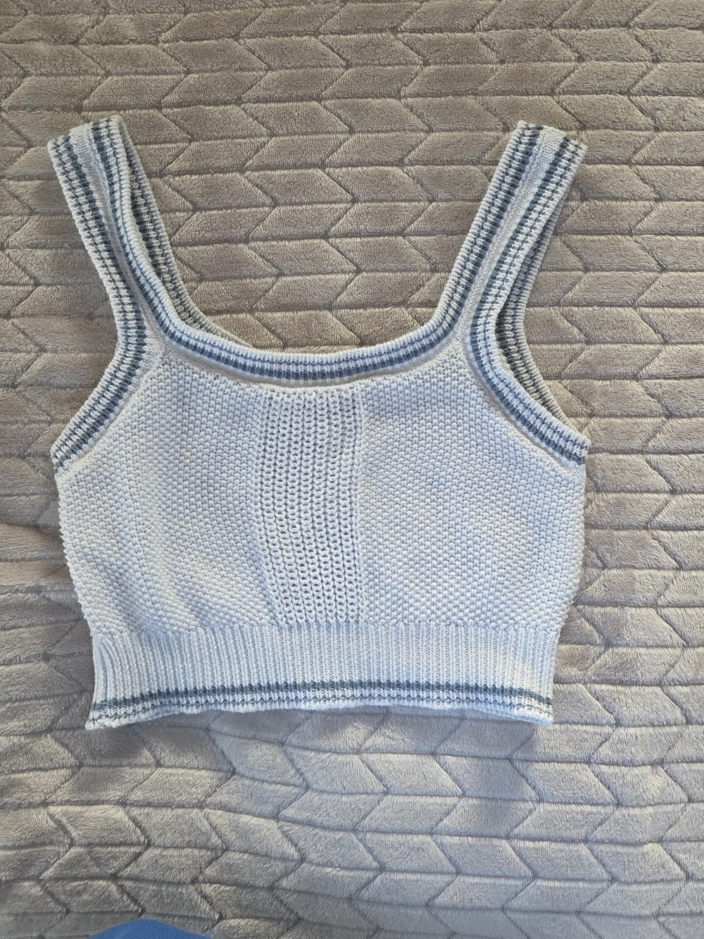 Aeropostale Light Blue Ribbed Knit Cropped Tank